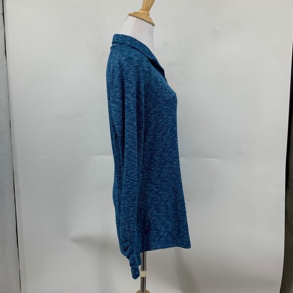 Columbia Sweater Womens L Large Oasis Blue Knit Outerspaced Quarter Zip Pullover - Picture 4 of 13